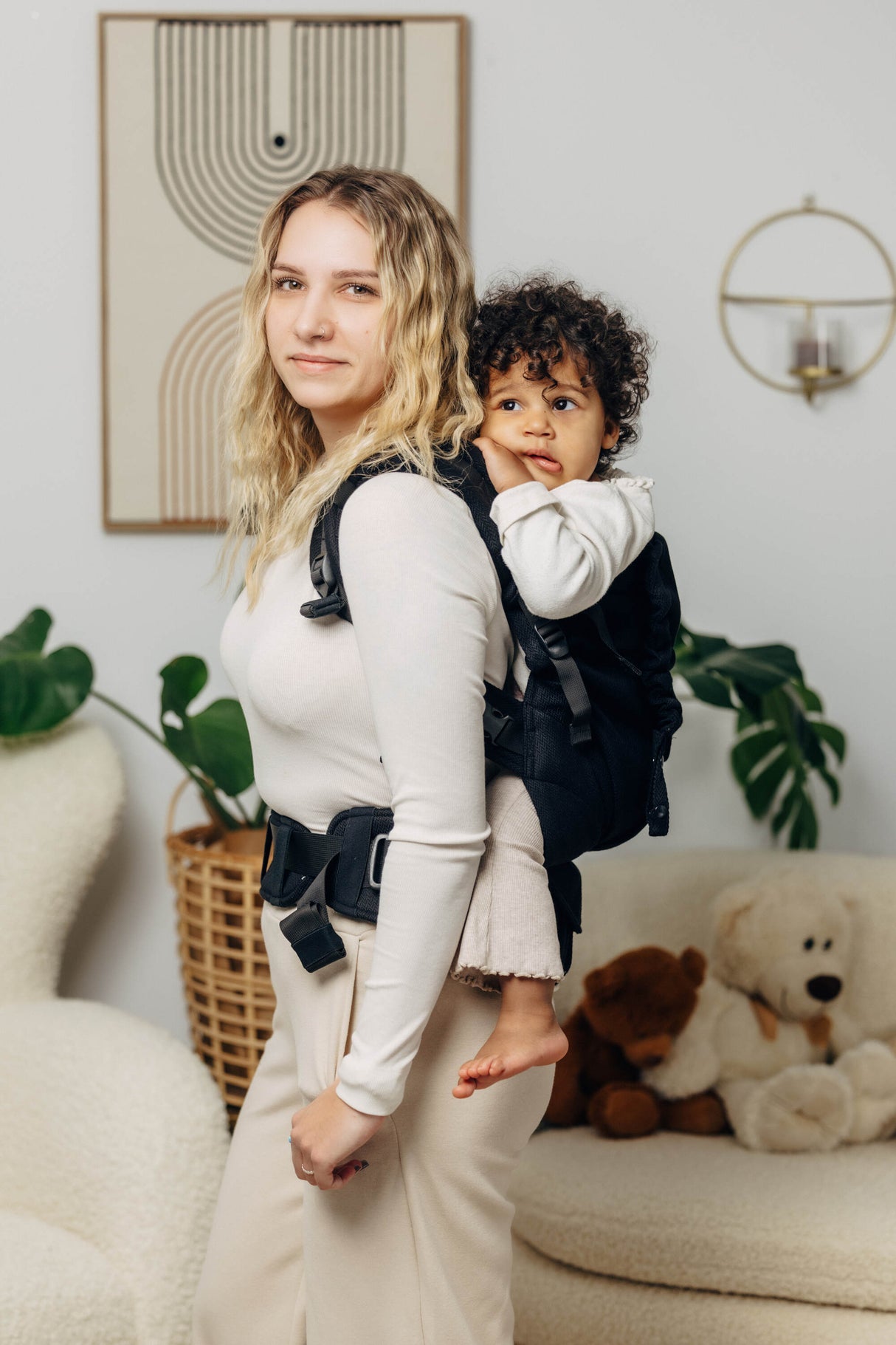 LennyLamb LennyPreschool peuterdrager - Kleine visgraat Ebony Black