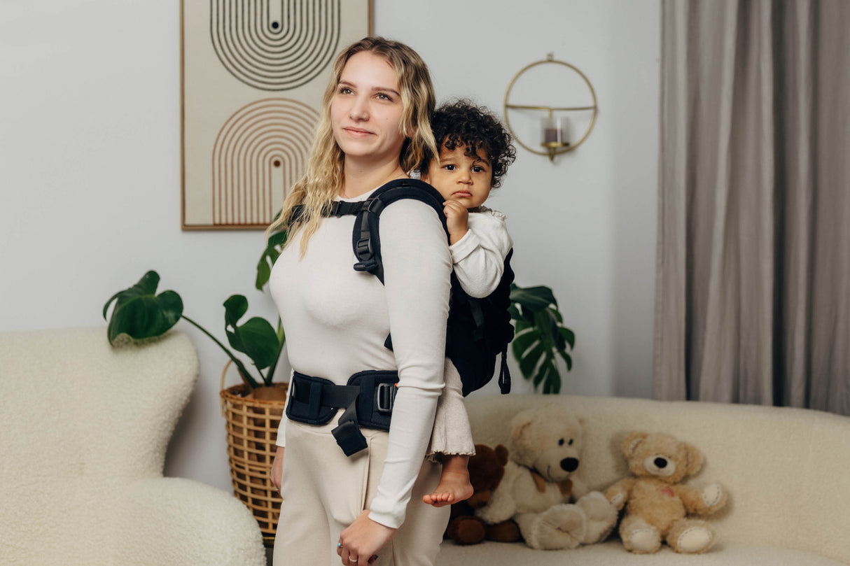 LennyLamb LennyPreschool peuterdrager - Kleine visgraat Ebony Black
