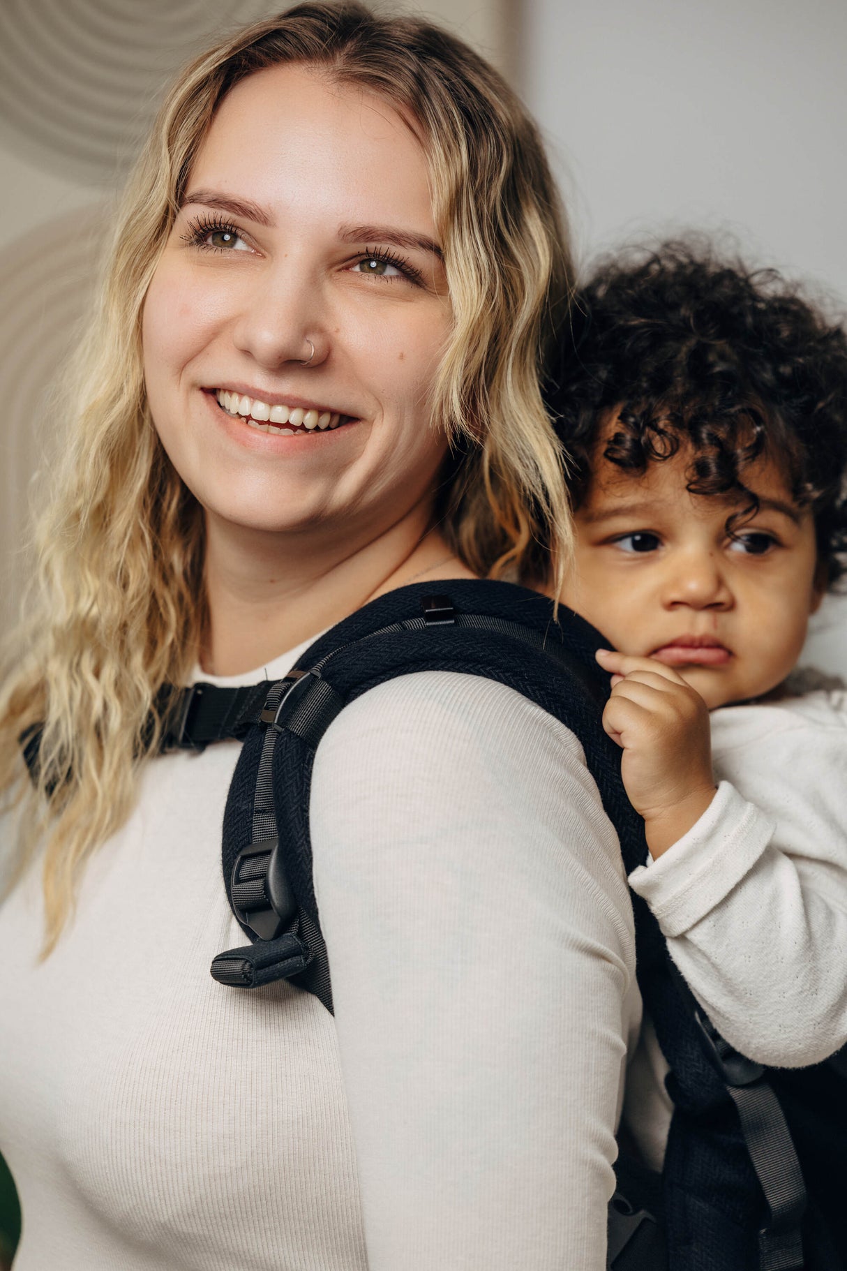 LennyLamb LennyPreschool peuterdrager - Kleine visgraat Ebony Black
