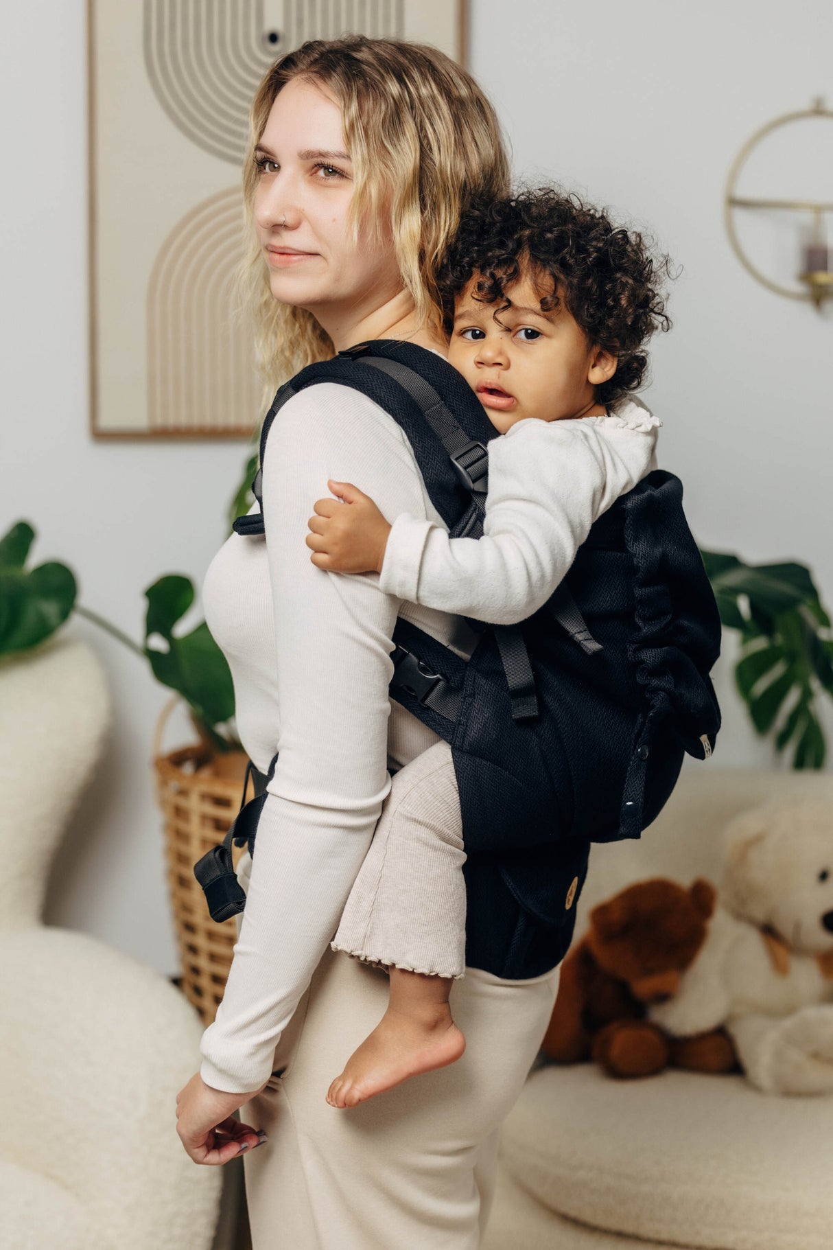LennyLamb LennyPreschool peuterdrager - Kleine visgraat Ebony Black