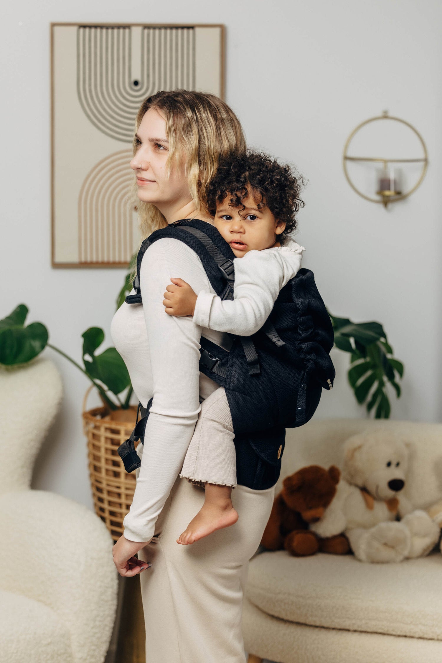 LennyLamb LennyPreschool peuterdrager - Kleine visgraat Ebony Black