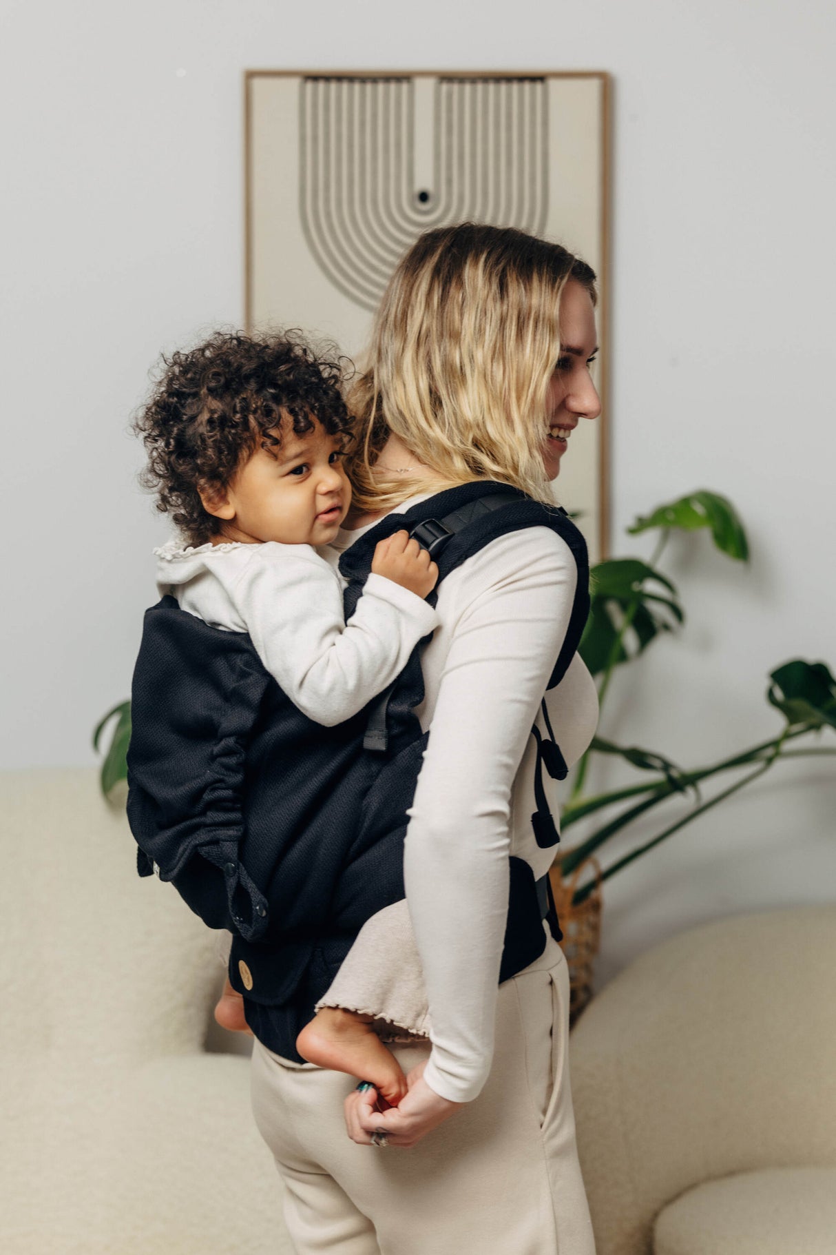 LennyLamb LennyPreschool peuterdrager - Kleine visgraat Ebony Black