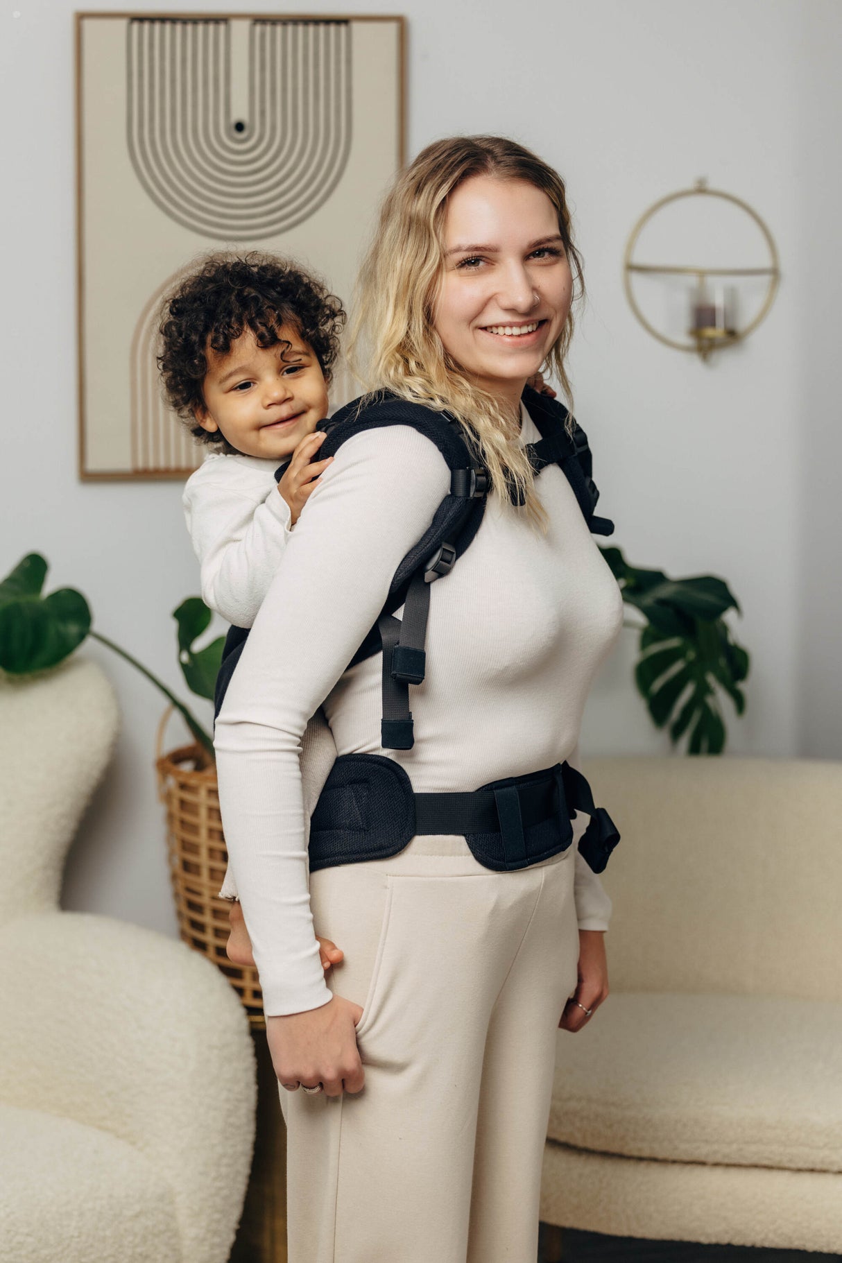 LennyLamb LennyPreschool peuterdrager - Kleine visgraat Ebony Black
