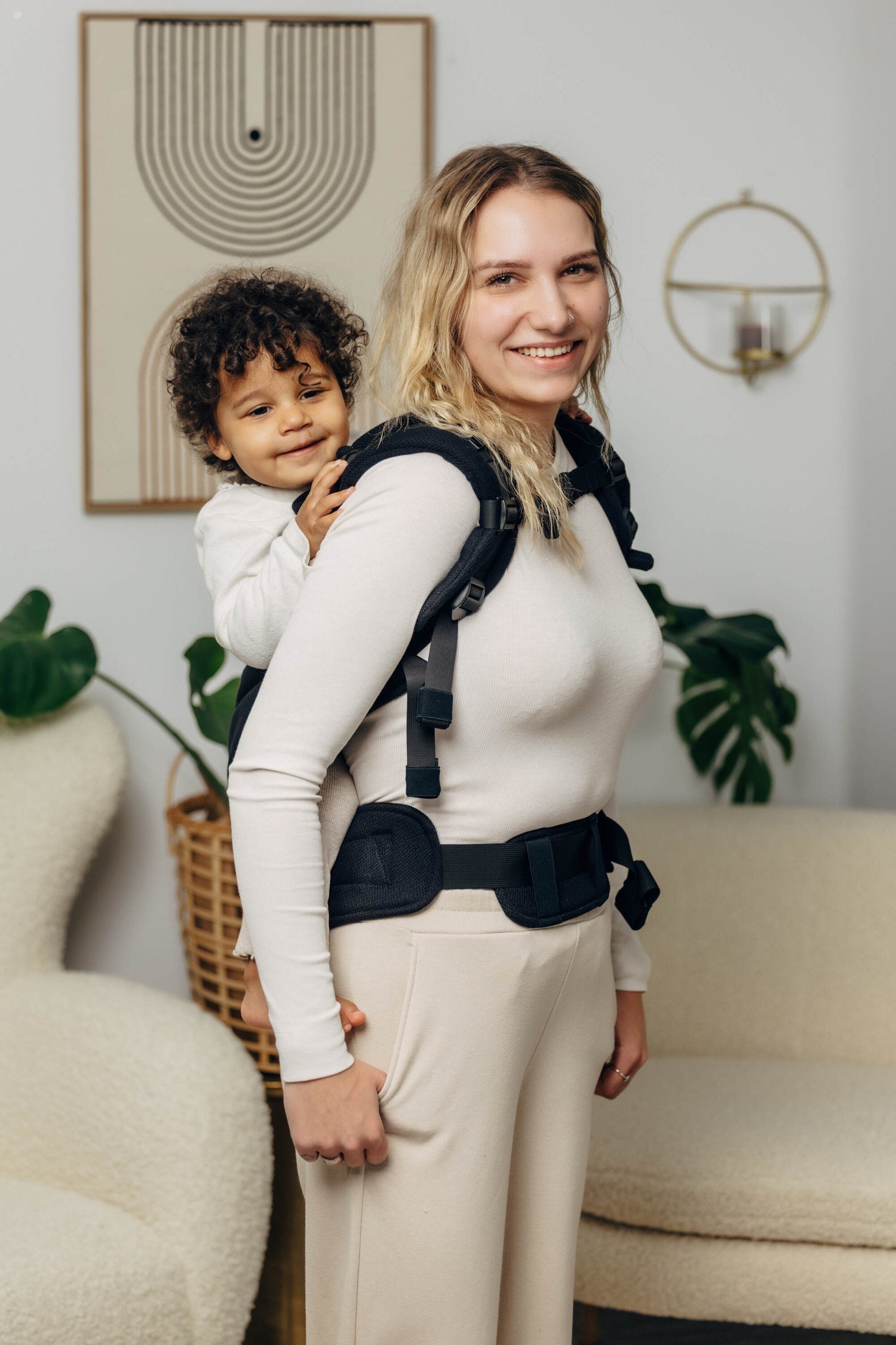 LennyLamb LennyPreschool peuterdrager - Kleine visgraat Ebony Black