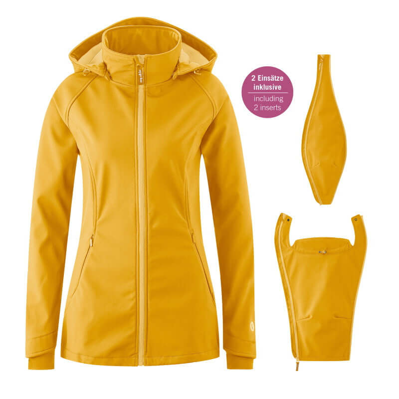 Shop Mamalila Mamalila Softshell Babywearing Jacket Allrounder - Mustard at Babymaxi