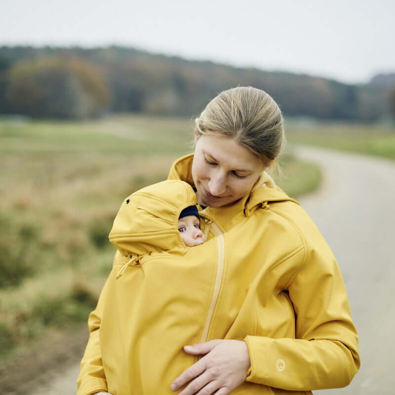 Shop Mamalila Mamalila Softshell Babywearing Jacket Allrounder - Mustard at Babymaxi
