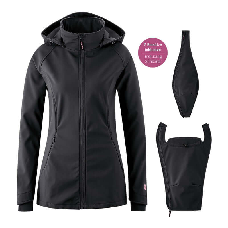 Shop Mamalila Mamalila Softshell Babywearing Jacket Allrounder - Black at Babymaxi
