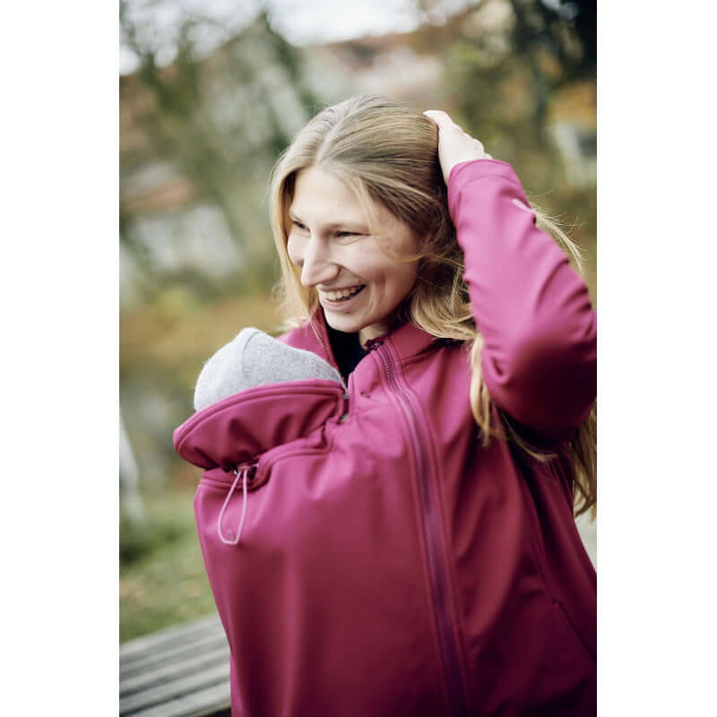 Shop Mamalila Mamalila Softshell Babywearing Jacket Allrounder - Berry at Babymaxi