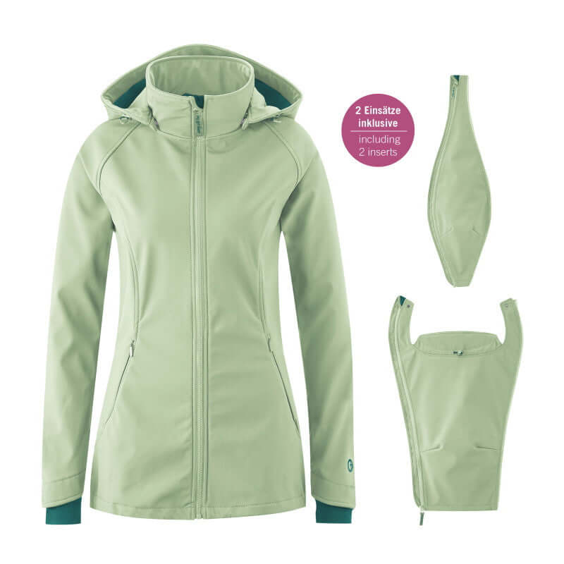 Shop Mamalila Mamalila Softshell Babywearing Jacket Allrounder - Mint at Babymaxi
