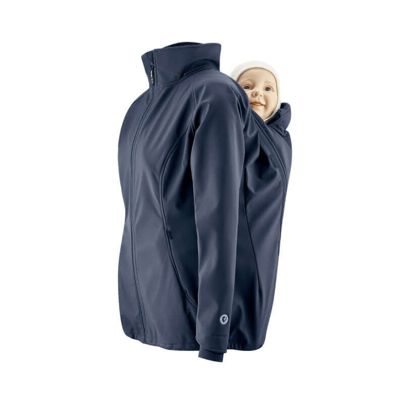Shop Mamalila Mamalila Softshell Babywearing Jacket Allrounder - Navy at Babymaxi