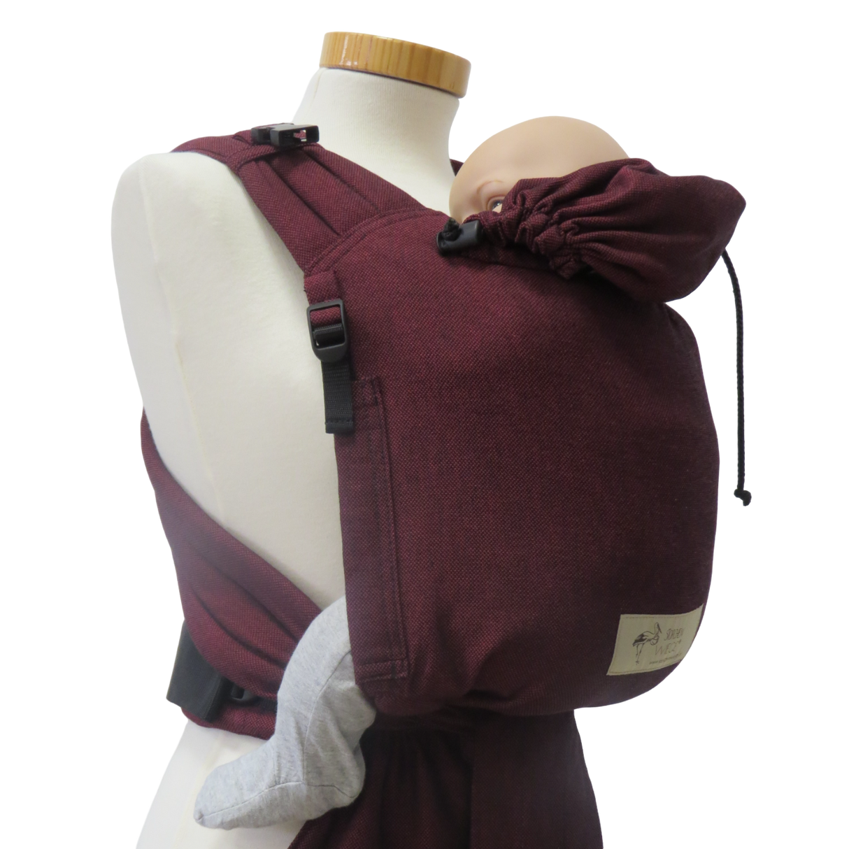 Storchenwiege Half-Buckle Babydrager - Bordeaux