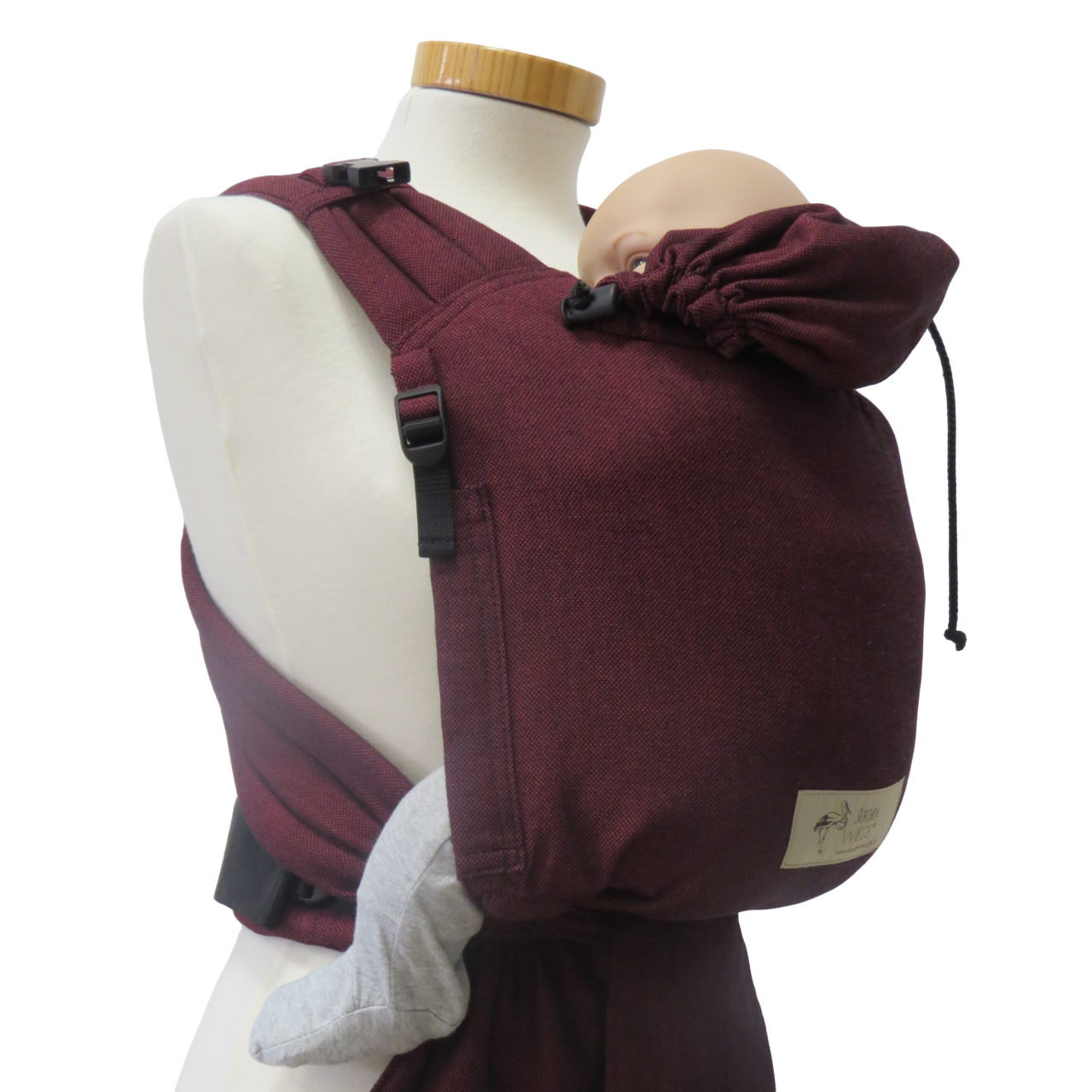 Storchenwiege Half-Buckle Babydrager - Bordeaux