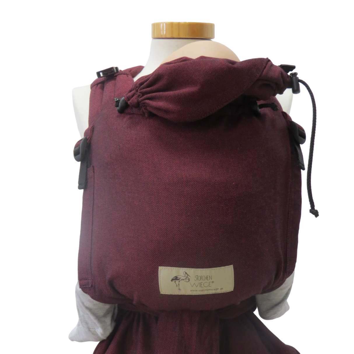 Storchenwiege Half-Buckle Babydrager - Bordeaux