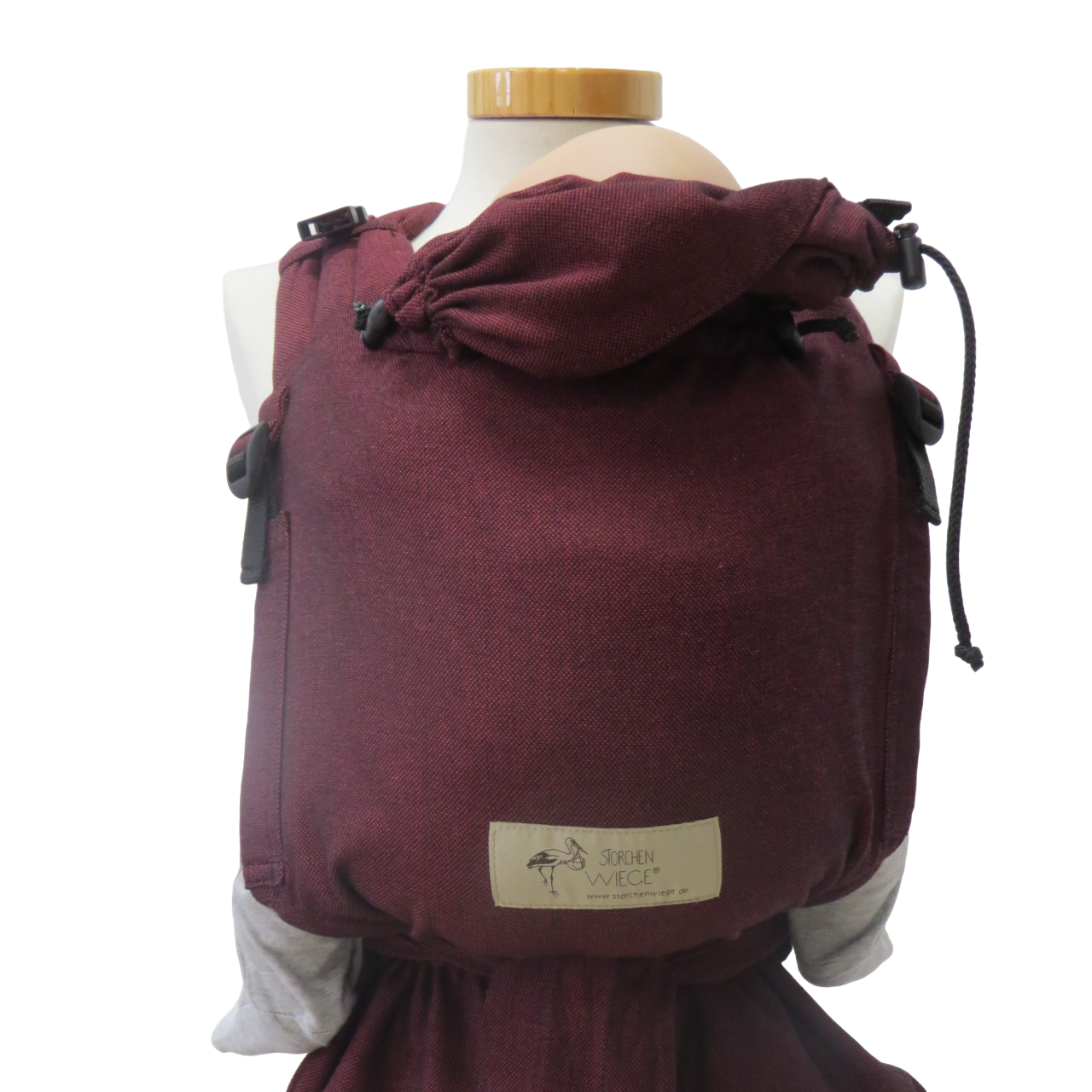 Storchenwiege Half-Buckle Babydrager - Bordeaux