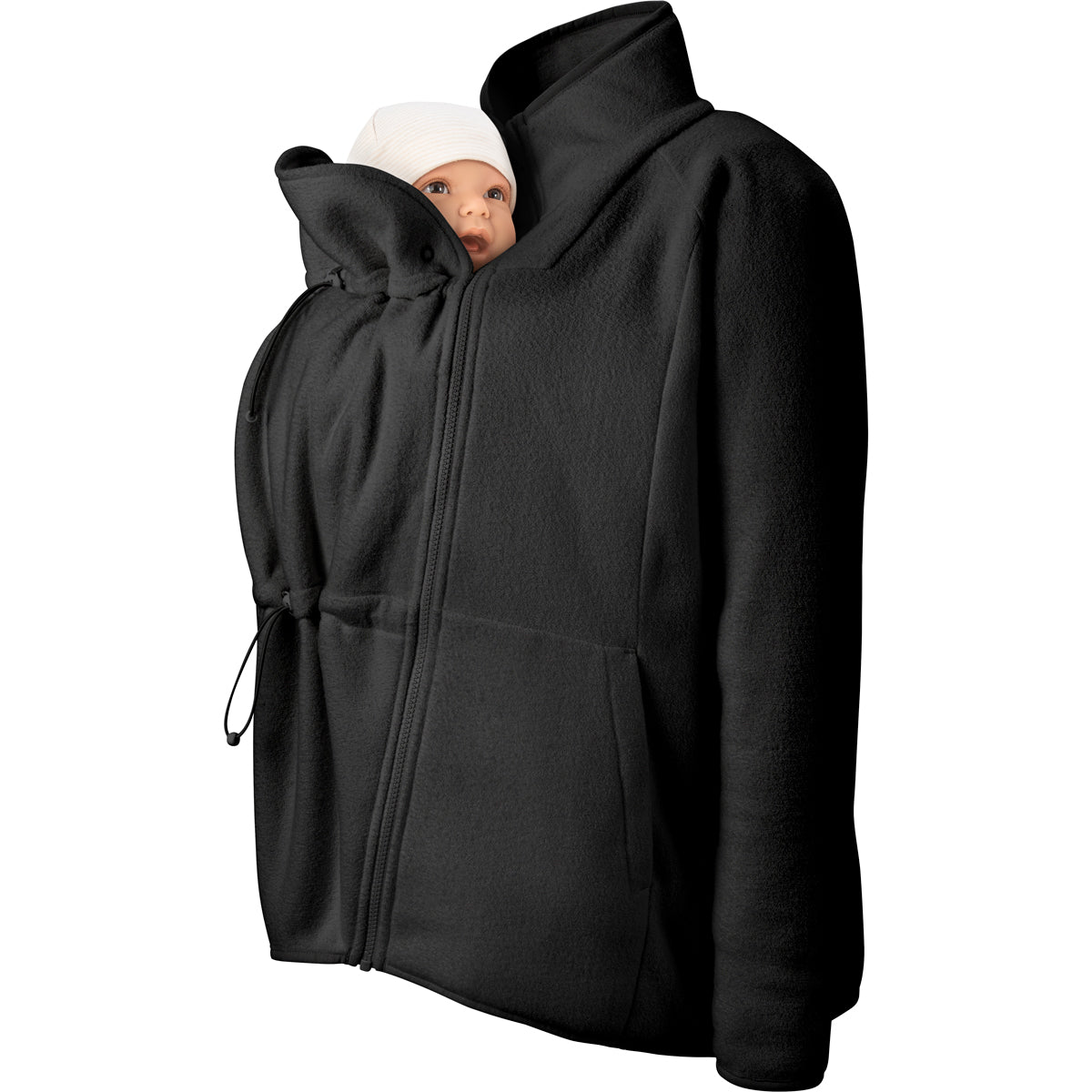 Mamalila Basel Baby Draagzak Fleece Jas – Black
