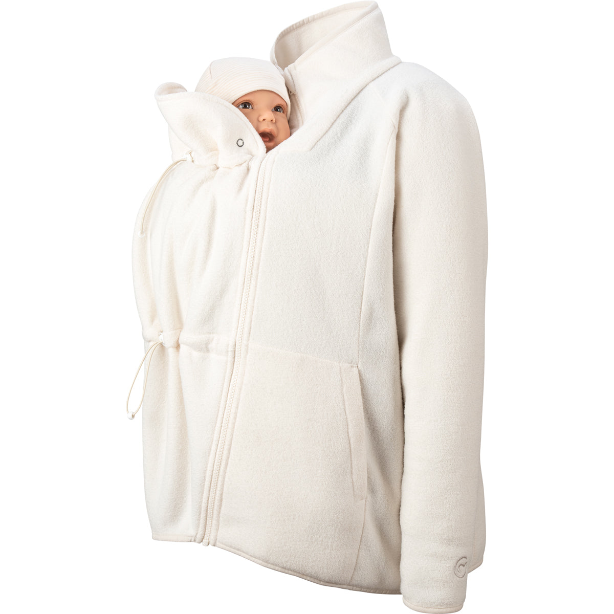 Mamalila Basel Baby Draagzak Fleece Jas – Off White