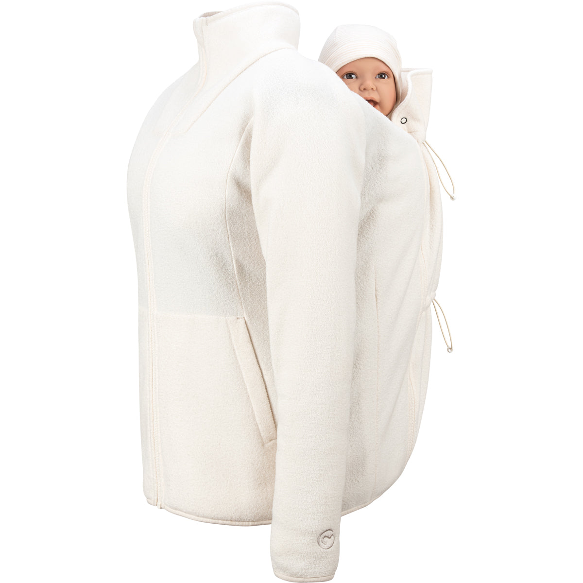 Mamalila Basel Baby Draagzak Fleece Jas – Off White