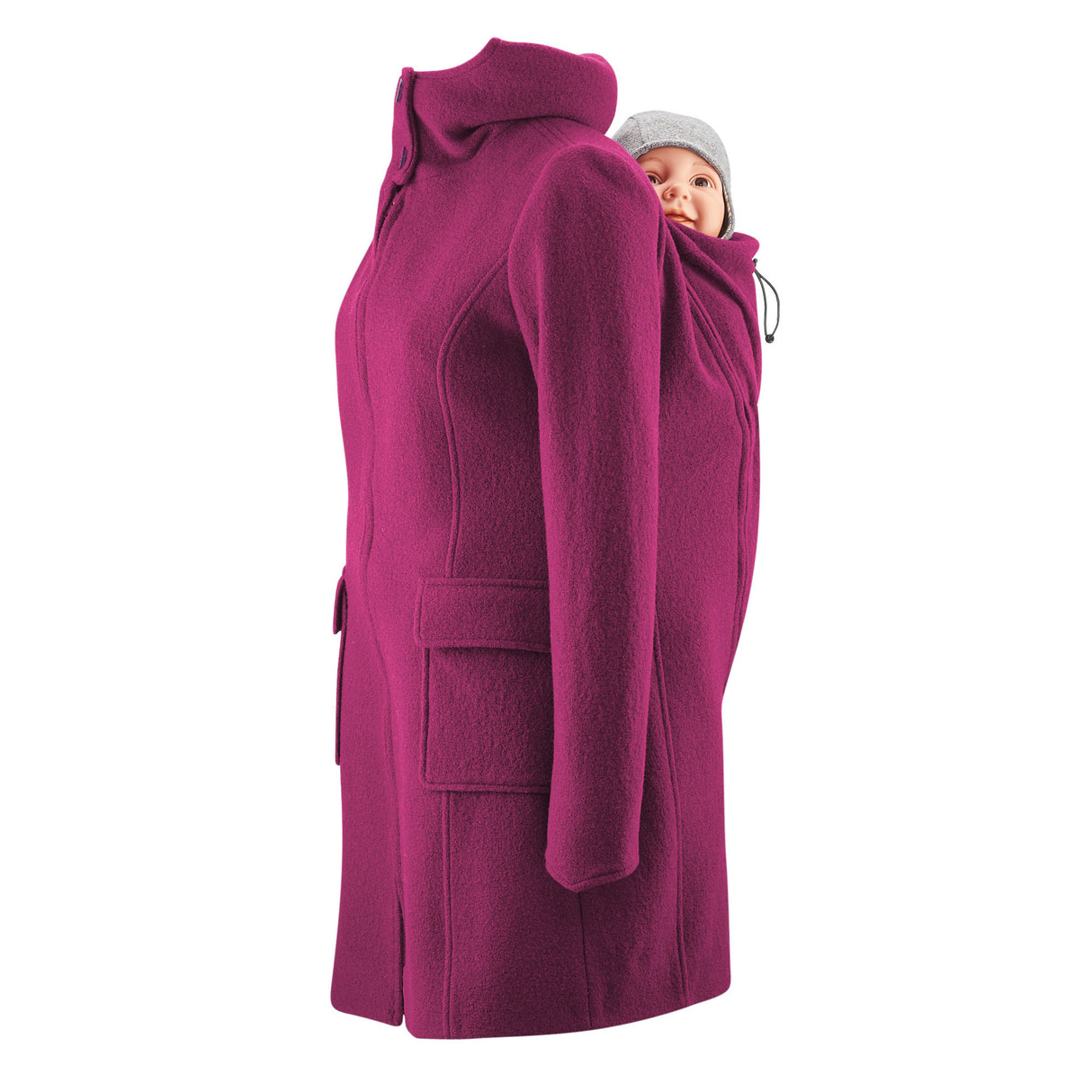 Mamalila Hooded Baby Draagmantel Vienna - Berry