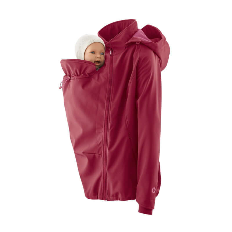Shop Mamalila Mamalila Softshell Babywearing Jacket Allrounder - Berry at Babymaxi