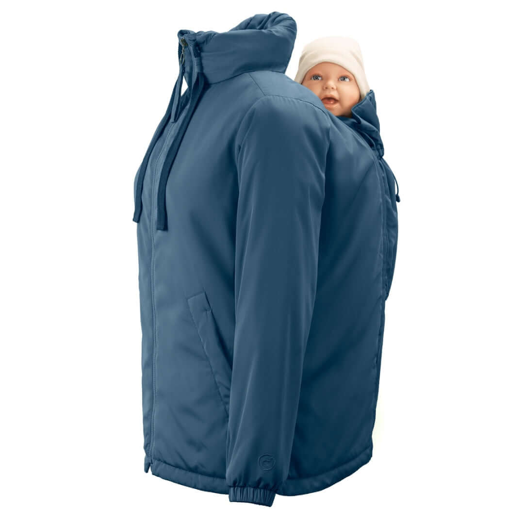 Mamalila Boston Babywearing Jacket - Navy with baby insert, stylish and versatile for all stages of motherhood | Babymaxi