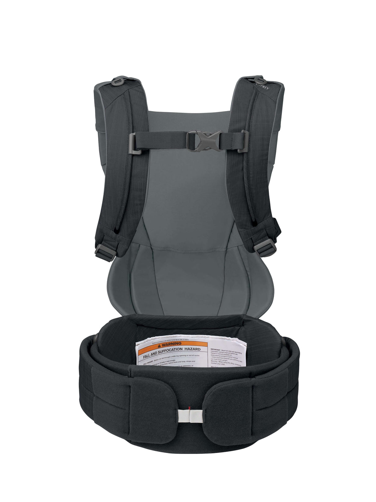 Osprey Poco Soft Child Carrier LT - Black back view highlighting ergonomic design and adjustable straps | Babymaxi