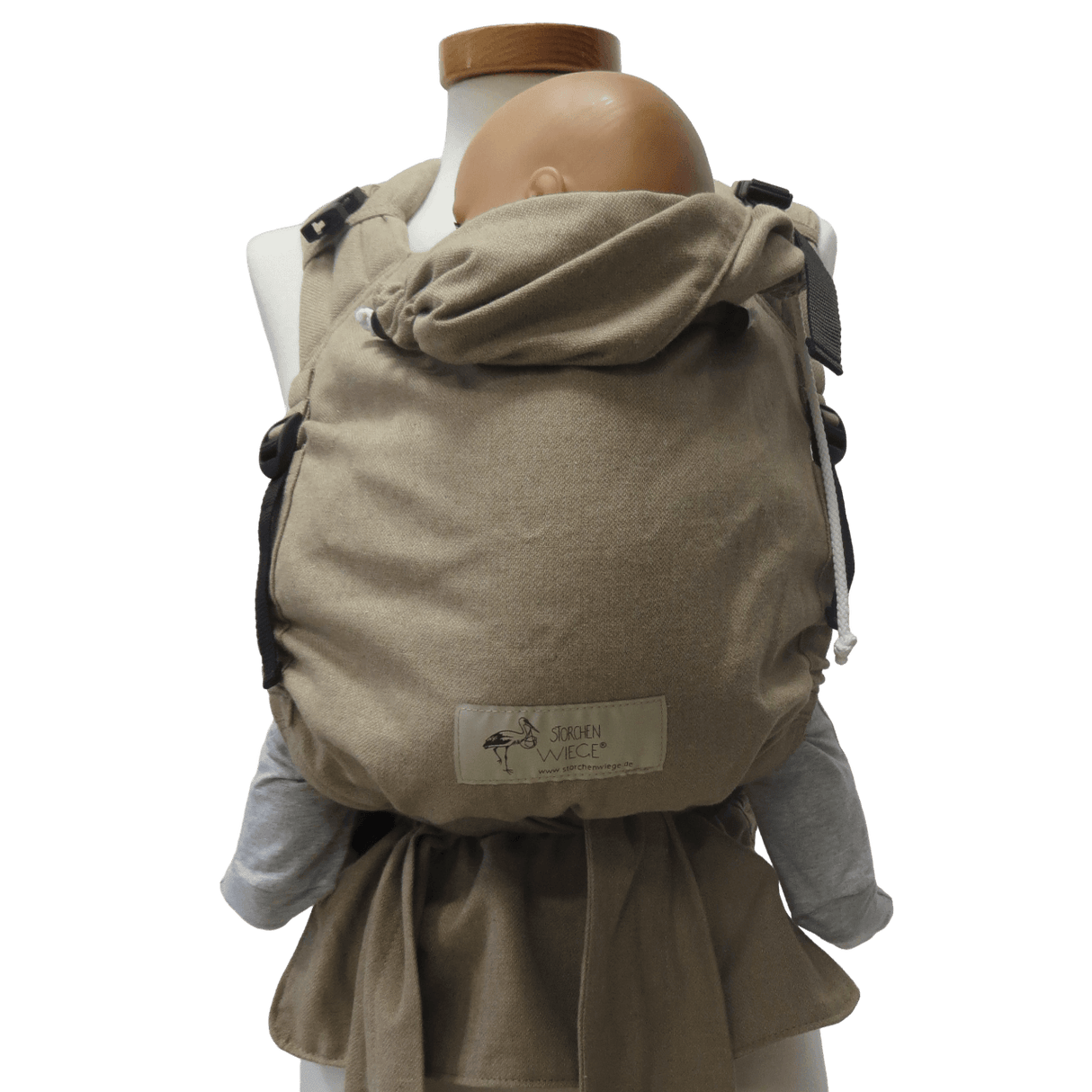 Storchenwiege Talemo Half-Buckle Baby Carrier - Sand with adjustable straps and buckle for optimal baby comfort | Babymaxi