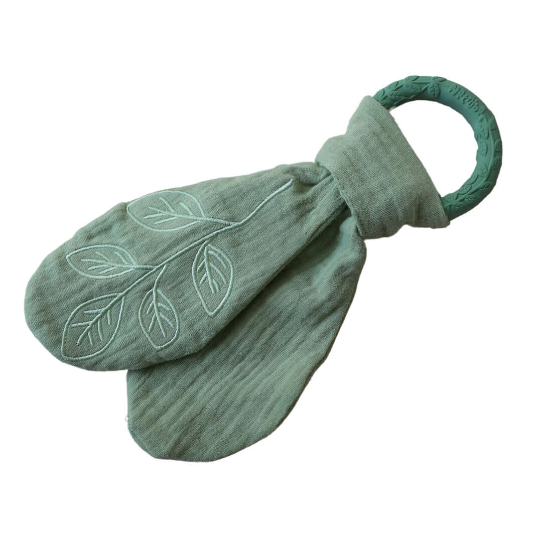 Organic Baby Teether & Activity Toy – Perfect for Carriers featuring soft muslin and natural rubber | Babymaxi