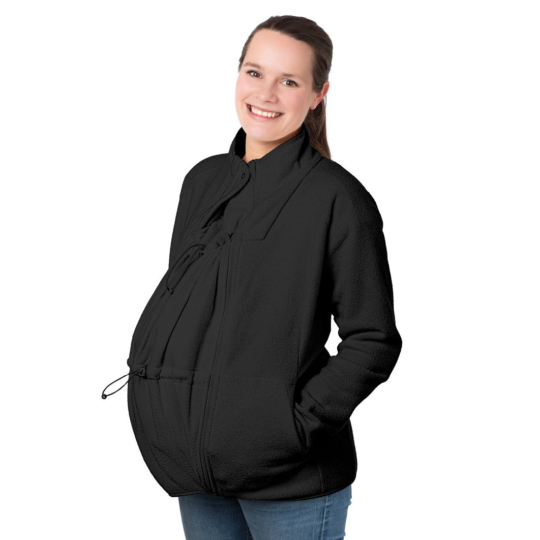 Mamalila Basel Baby Draagzak Fleece Jas – Black