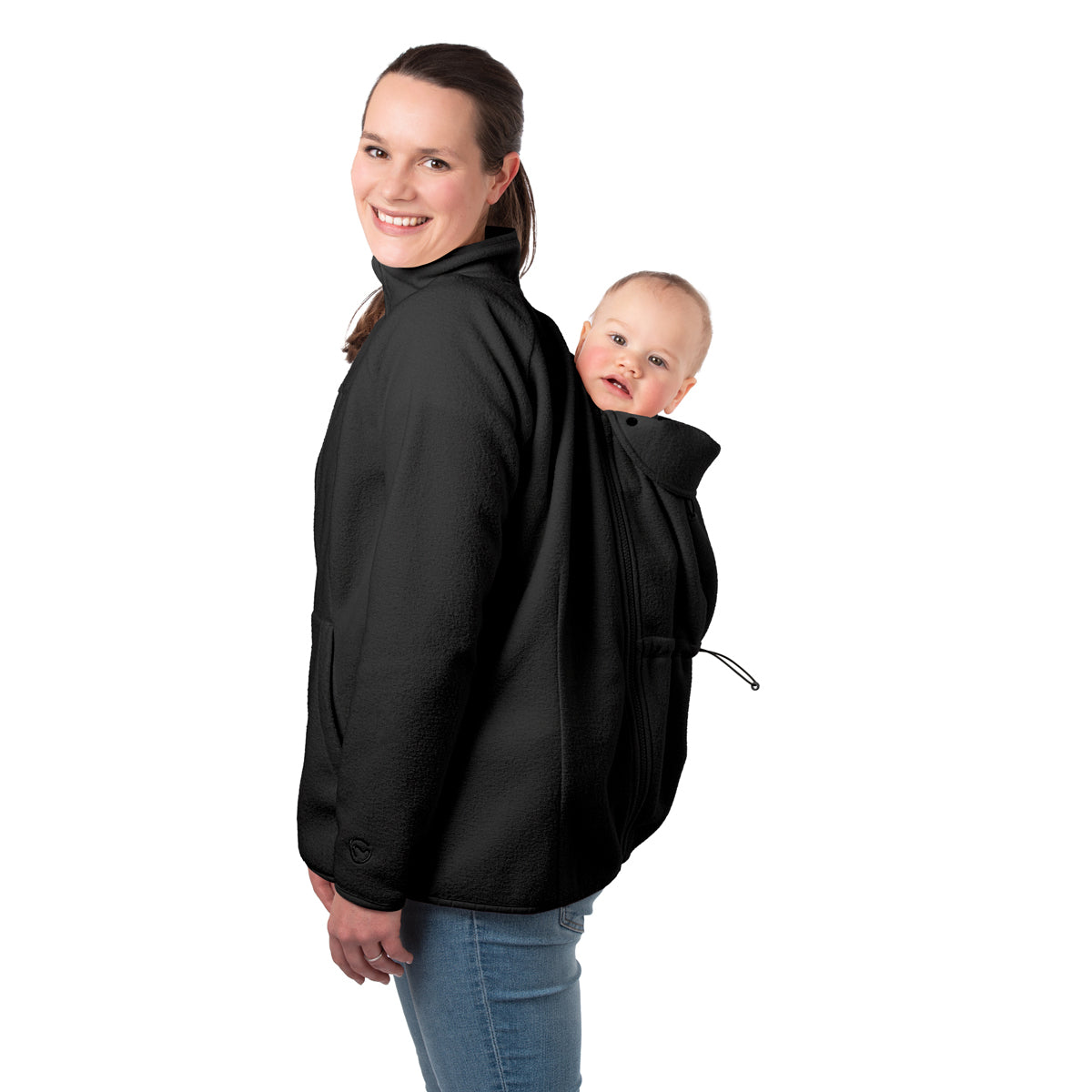 Mamalila Basel Baby Draagzak Fleece Jas – Black