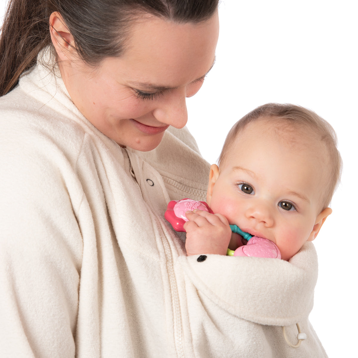 Mamalila Basel Baby Draagzak Fleece Jas – Off White