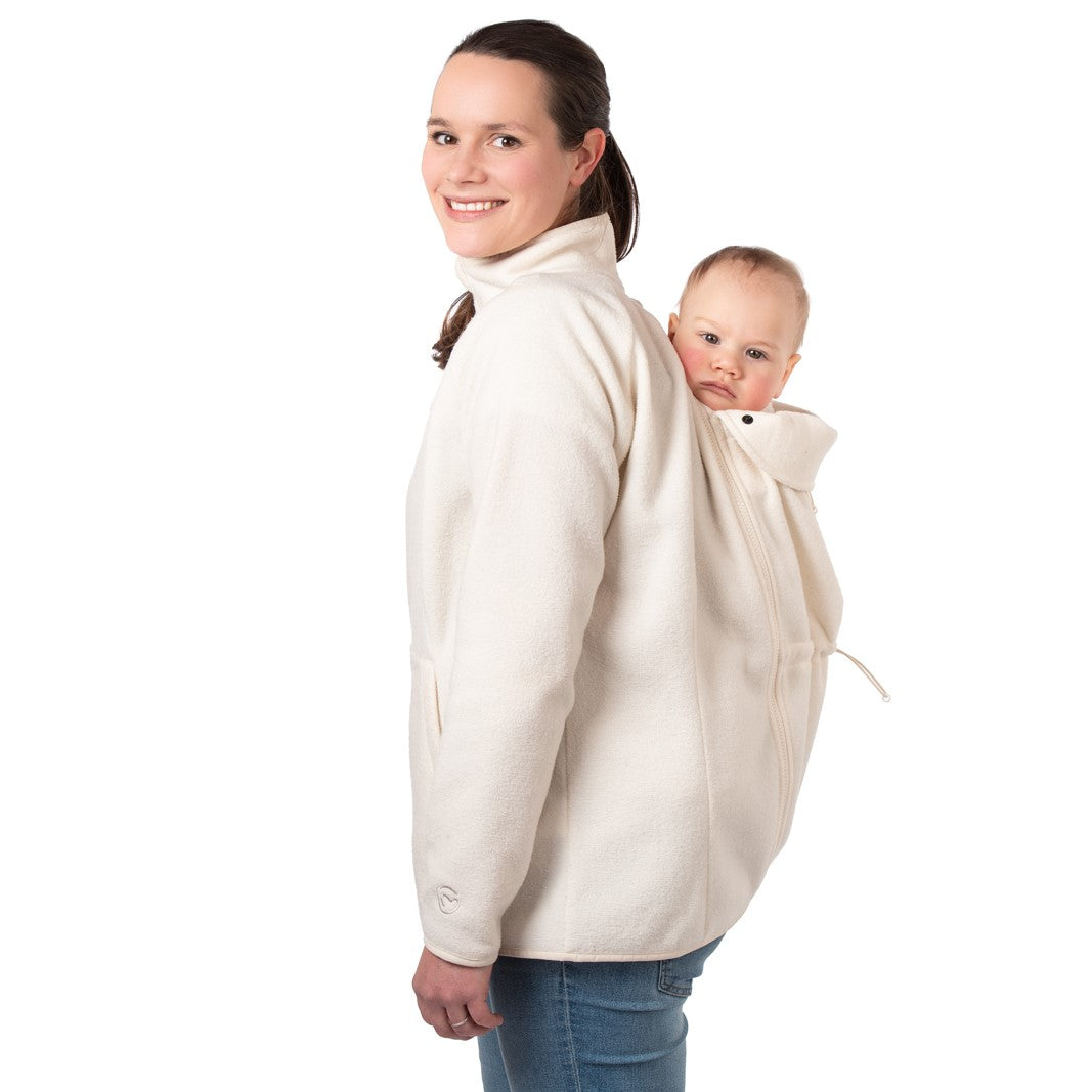 Mamalila Basel Baby Draagzak Fleece Jas – Off White
