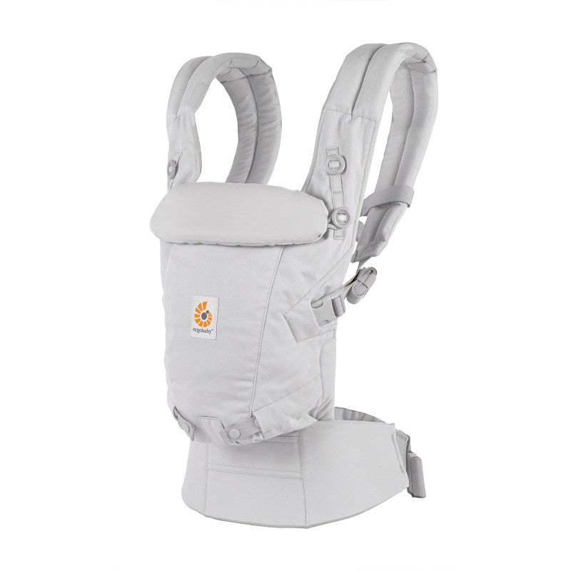 Ergobaby Adapt Soft Touch Cotton - Pearl Grey baby carrier with ergonomic design, soft brushed cotton, and no infant insert required | Babymaxi