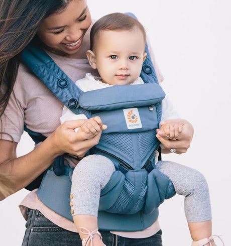 Shop Ergobaby Ergobaby Omni 360 Cool Air Mesh Carrier - Oxford Blue at Babymaxi
