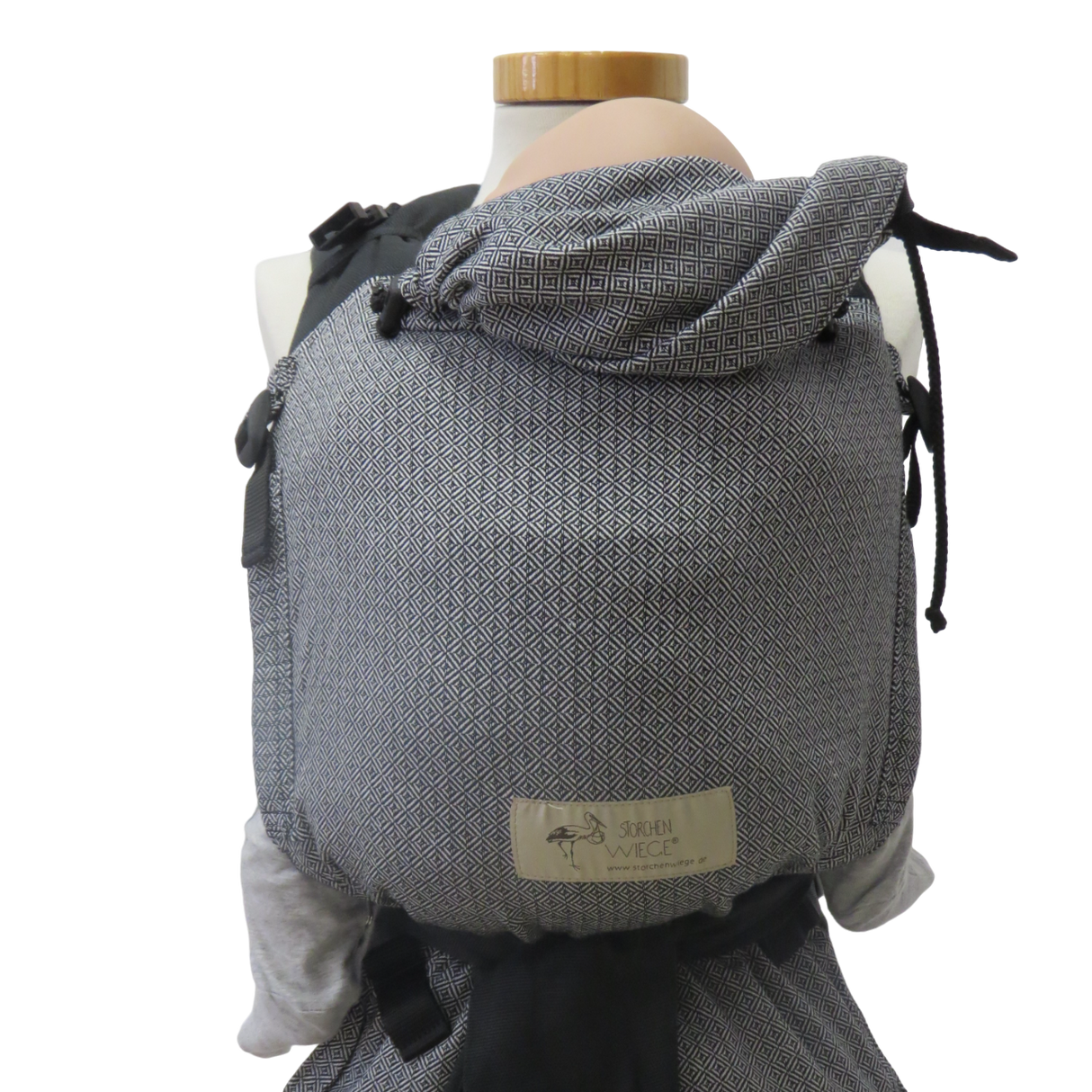 Storchenwiege Talemo Half-Buckle Baby Draagzak - Leo Black White