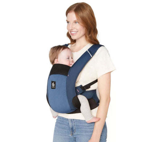 Ergobaby Away, Compact & Foldable - Midnight Blue carrier with baby, stylish and practical for parents | Babymaxi