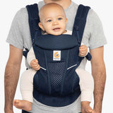 Ergobaby Omni Breeze - Midnight Blue ergonomic baby carrier with breathable SoftFlex Mesh, keeping baby comfortable | Babymaxi