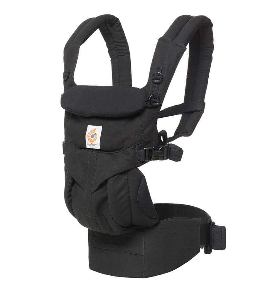 Ergobaby Omni Classic Cotton Carrier - Pure Black, ergonomic baby carrier, soft cotton comfort, supports newborn to toddler | Babymaxi