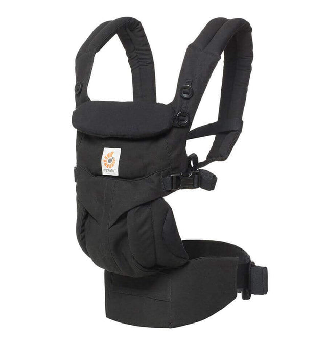 Ergobaby Omni Classic Cotton Carrier - Pure Black, ergonomic baby carrier, soft cotton comfort, supports newborn to toddler | Babymaxi