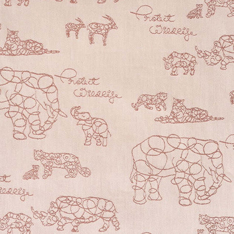 Isara The One - Wildlife Sandy, WWF Collaboration fabric featuring playful sketches of endangered animals | Babymaxi