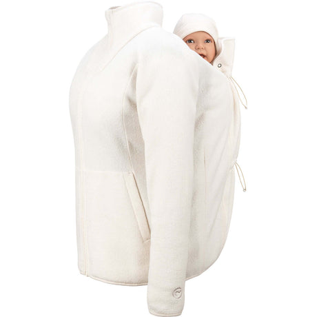 Mamalila Basel Baby Carrier Fleece Jacket – Off White, cozy jacket for babywearing in cold weather | Babymaxi