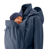 Mamalila Dublin Babywearing Coat – Navy with baby in front pocket, perfect for pregnancy and babywearing | Babymaxi
