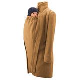 Mamalila Eco Wool Babywearing Coat Oslo - Camel with baby insert, stylish and warm for pregnancy, babywearing | Babymaxi