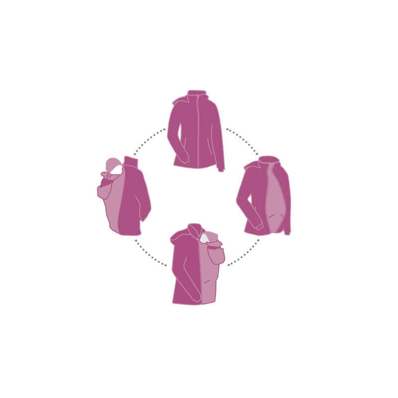 Versatile styles of Mamalila Hooded Babywearing Coat Vienna - Anthracite showing various wearing options | Babymaxi