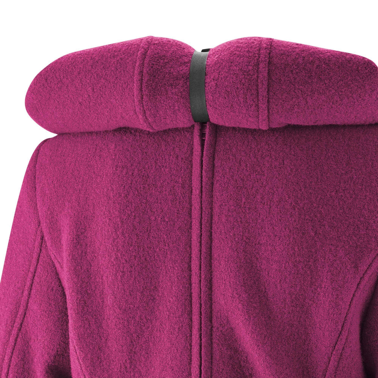 Mamalila Hooded Babywearing Coat Vienna - Berry back view showcasing cozy boiled wool | Babymaxi