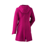 Mamalila Hooded Babywearing Coat Vienna - Berry, pink boiled wool coat with hood, perfect for all weather conditions | Babymaxi