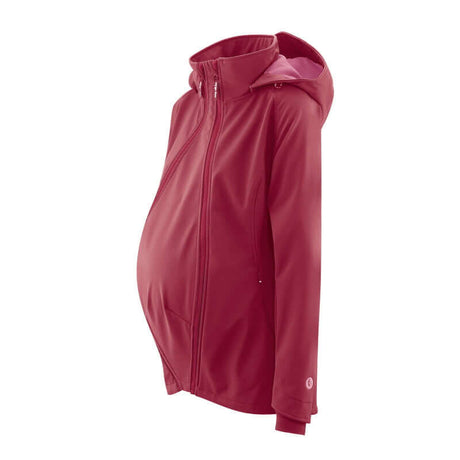 Mamalila Softshell Babywearing Jacket Allrounder - Berry side view, stylish maternity outerwear for all seasons | Babymaxi