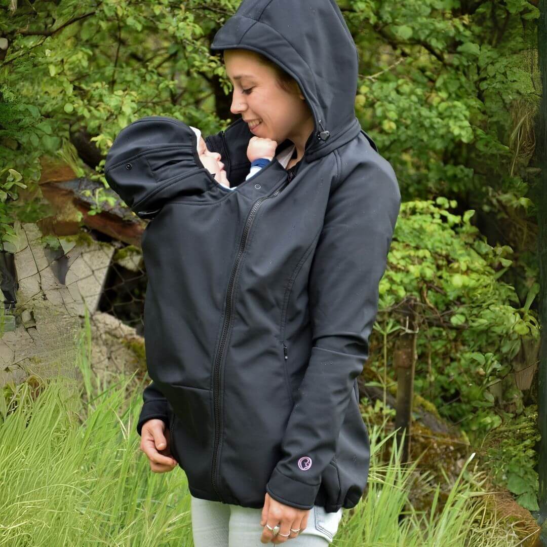 Baby draagjas: Mamalila Softshell Allrounder - Black | Babymaxi