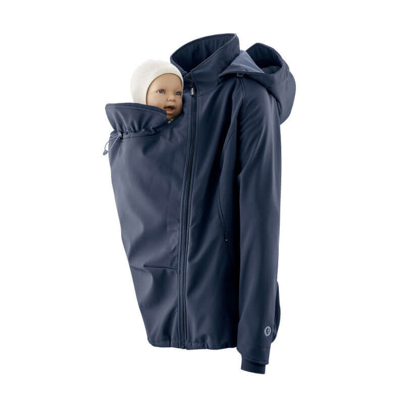 Mamalila Softshell Babywearing Jacket Allrounder - Navy with removable lining and windproof design | Babymaxi