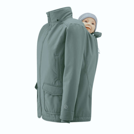 Mamalila Winter Softshell Baby Carrier Jacket - Agave in soft green color, perfect winter outerwear for babywearing | Babymaxi