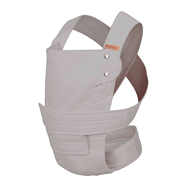 Marsupi Breeze - Light Grey baby carrier showcasing ergonomic design and Velcro system for comfort | Babymaxi